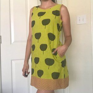 3/$20 Bombay paisley lime green shirt dress medium